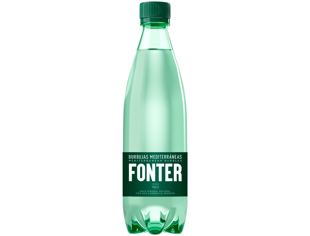 Agua mineral natural con gas fonter botella de 500ml