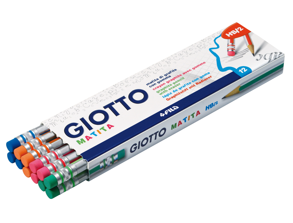 Lapices de grafito giotto matita hb con goma unidad