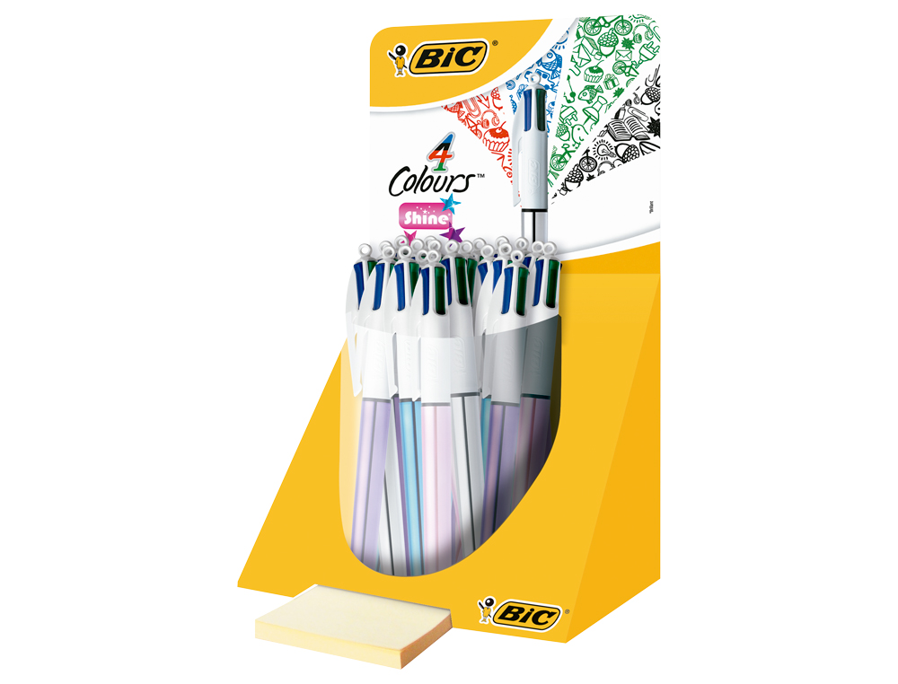 HIVA  BOLIGRAFO BIC CUATRO COLORES SHINE COLORES METALIZADOS PUNTA DE 1 MM