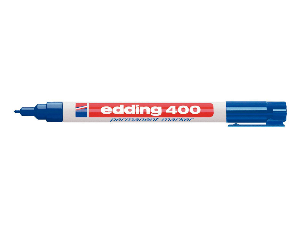 Rotulador edding marcador permanente 400 azul punta redonda 1 mm recargable