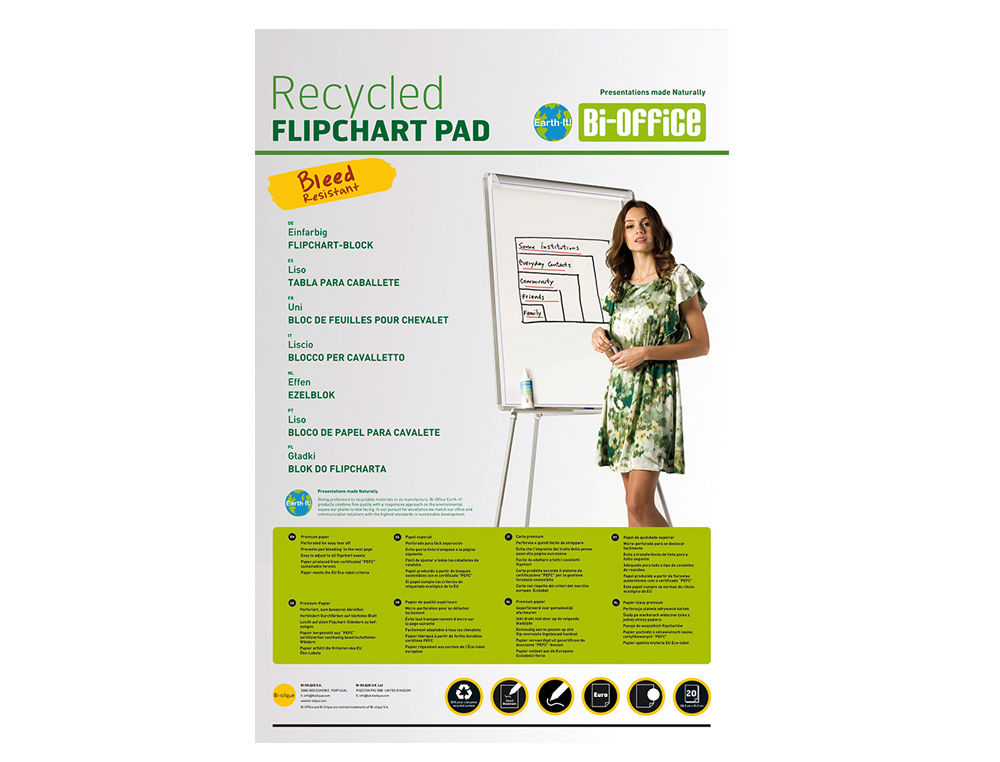 Bloc congreso bi-office papel reciclado 55 grs 650x980 mm