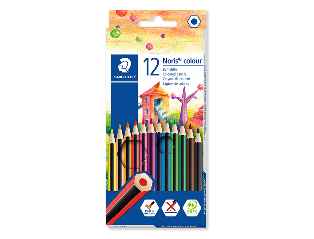 Lapices de colores staedtler wopex ecologico 12 colores en caja de carton