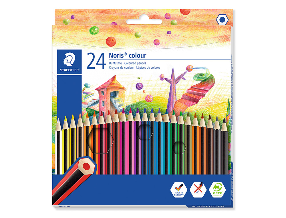 Lapices de colores staedtler wopex ecologico 24 colores en caja de carton