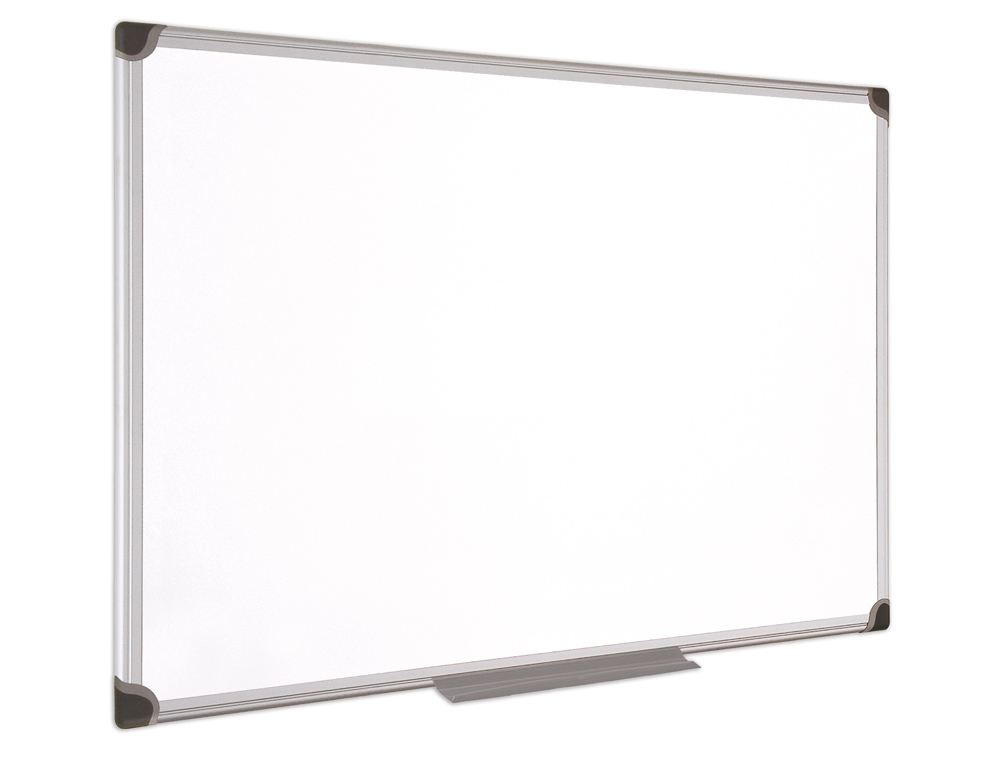 Pizarra blanca bi-office magnetica maya w ceramica vitrificada marco de aluminio 120 x 90 cm con bandeja para