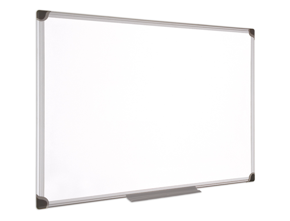 Pizarra blanca bi-office magnetica maya w ceramica vitrificada marco de aluminio 180 x 90 cm con bandeja para