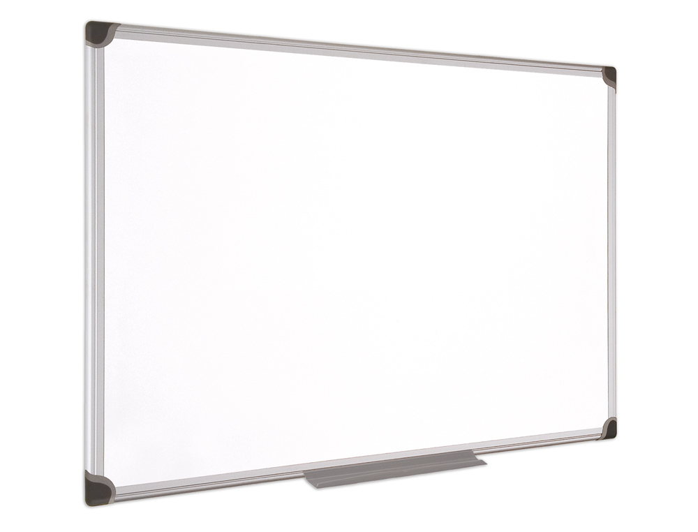 Pizarra blanca bi-office magnetica maya w ceramica vitrificada marco de aluminio 240 x 120 cm con bandeja para