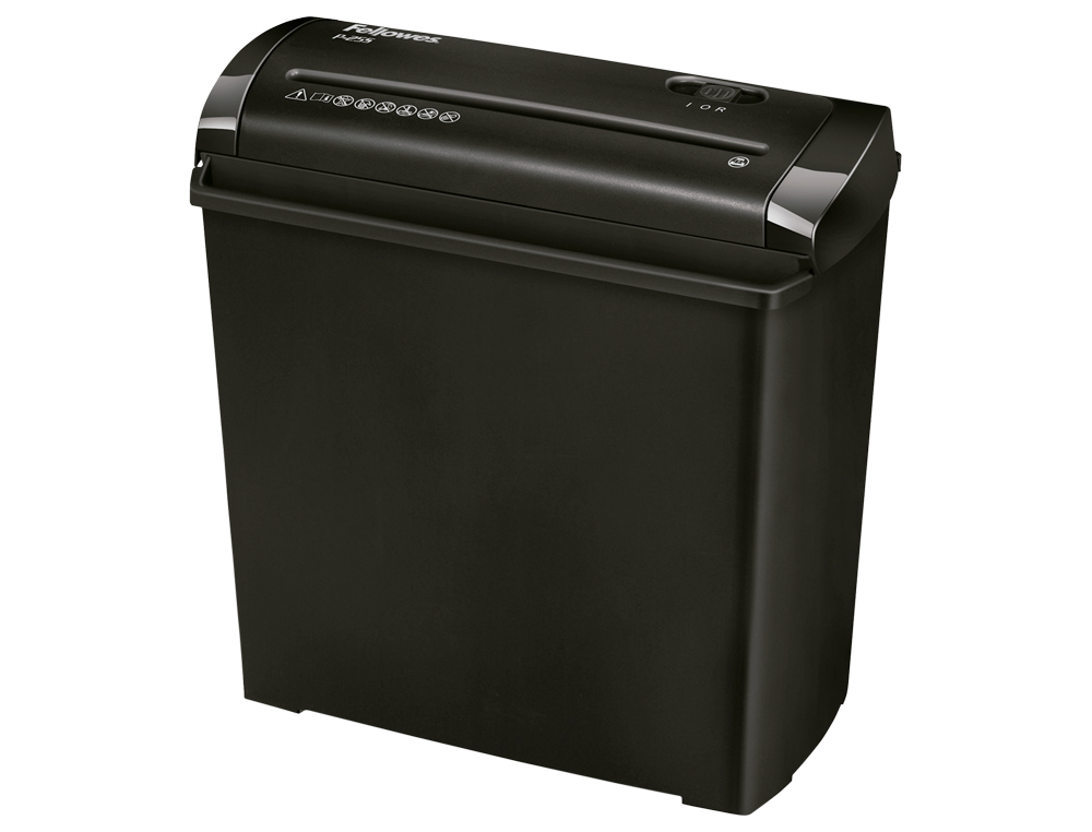 Destructora de documentos fellowes p-25s capacidad de corte 5 hojas corte en tiras papelera 11 litros