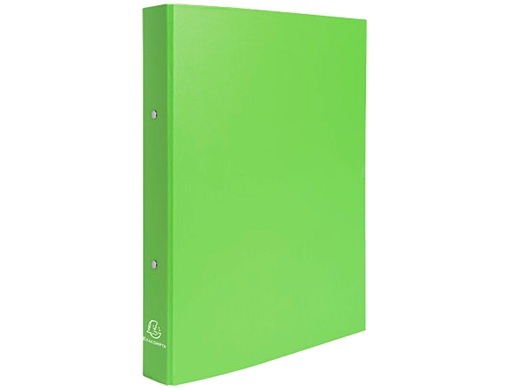 Carpeta de 2 anillas 30mm redondas exacompta din a4 carton forrado verde anis