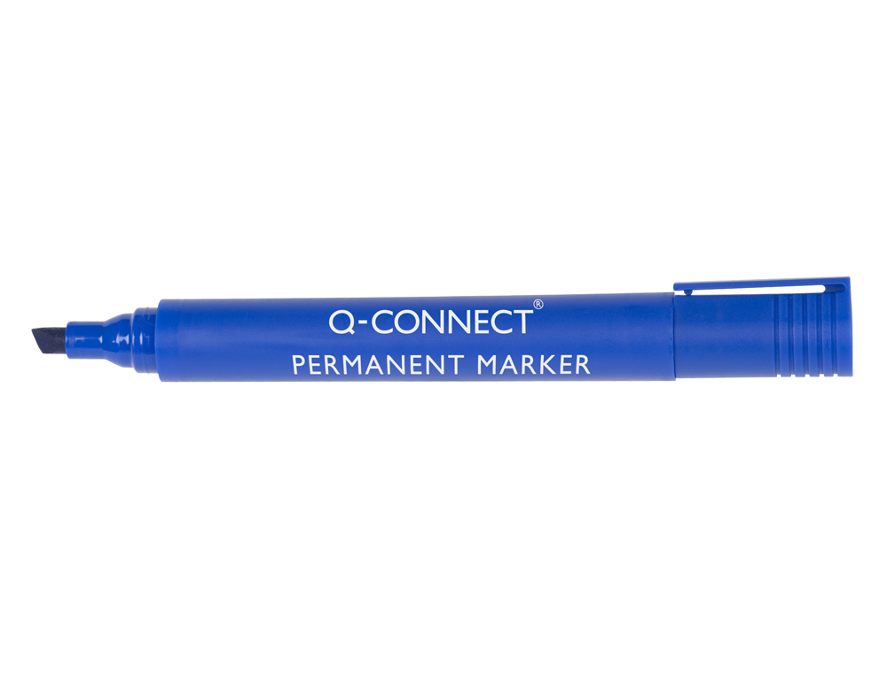 Rotulador q-connect marcador permanente azul punta biselada 5.0 mm