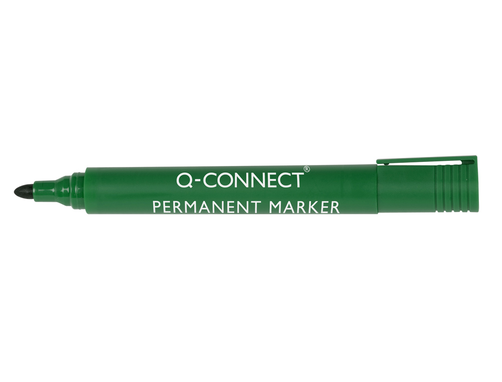 Rotulador q-connect marcador permanente verde punta redonda 3.0 mm