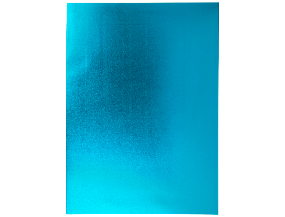 Goma eva liderpapel 50x70 cm espesor 2 mm metalizada azul claro