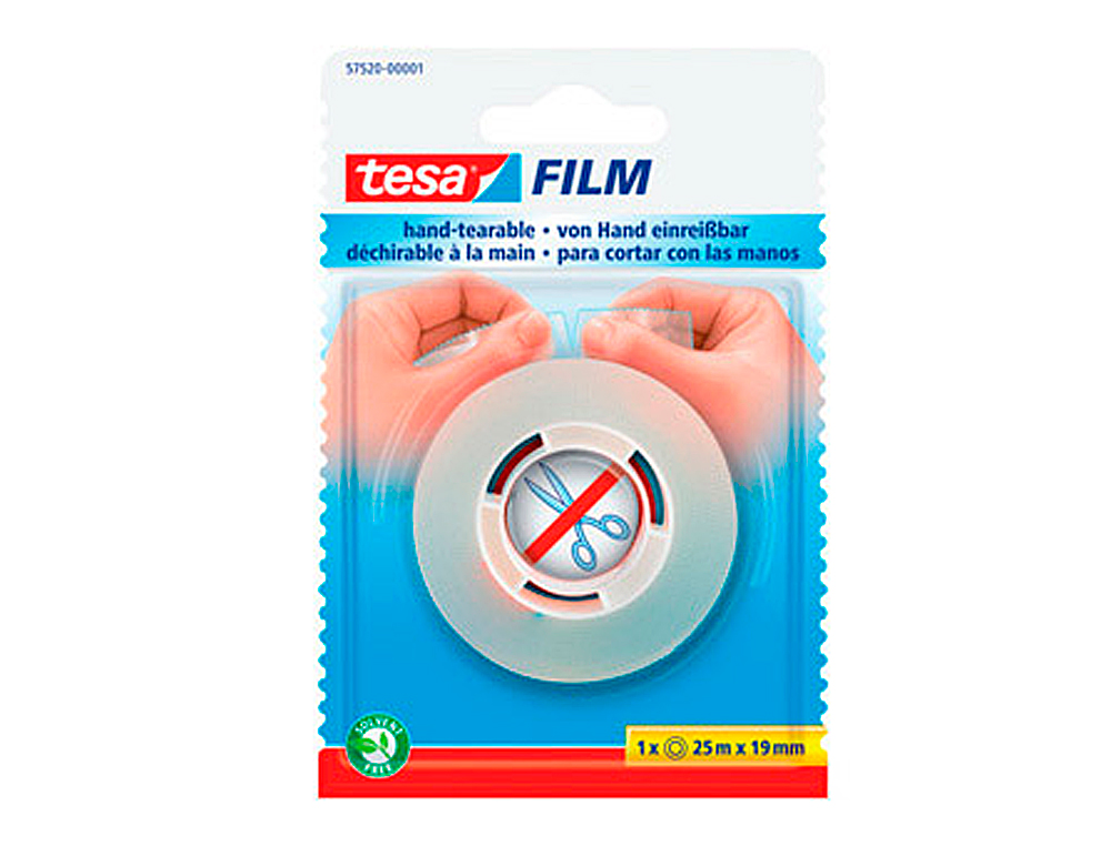 Cinta adhesiva tesafilm sin tijeras 25 mt x 19 mm