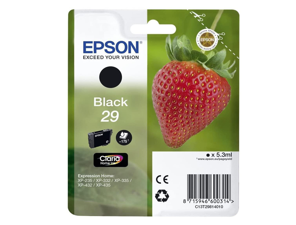 Ink-jet epson home 29 t2981 xp435/330/335/332/430/235/432 negro 175 pag