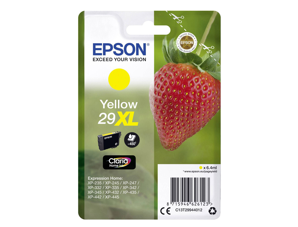 Ink-jet epson home 29xl t2994 xp435/330/335/332/430/235/432 amarillo 450 pag