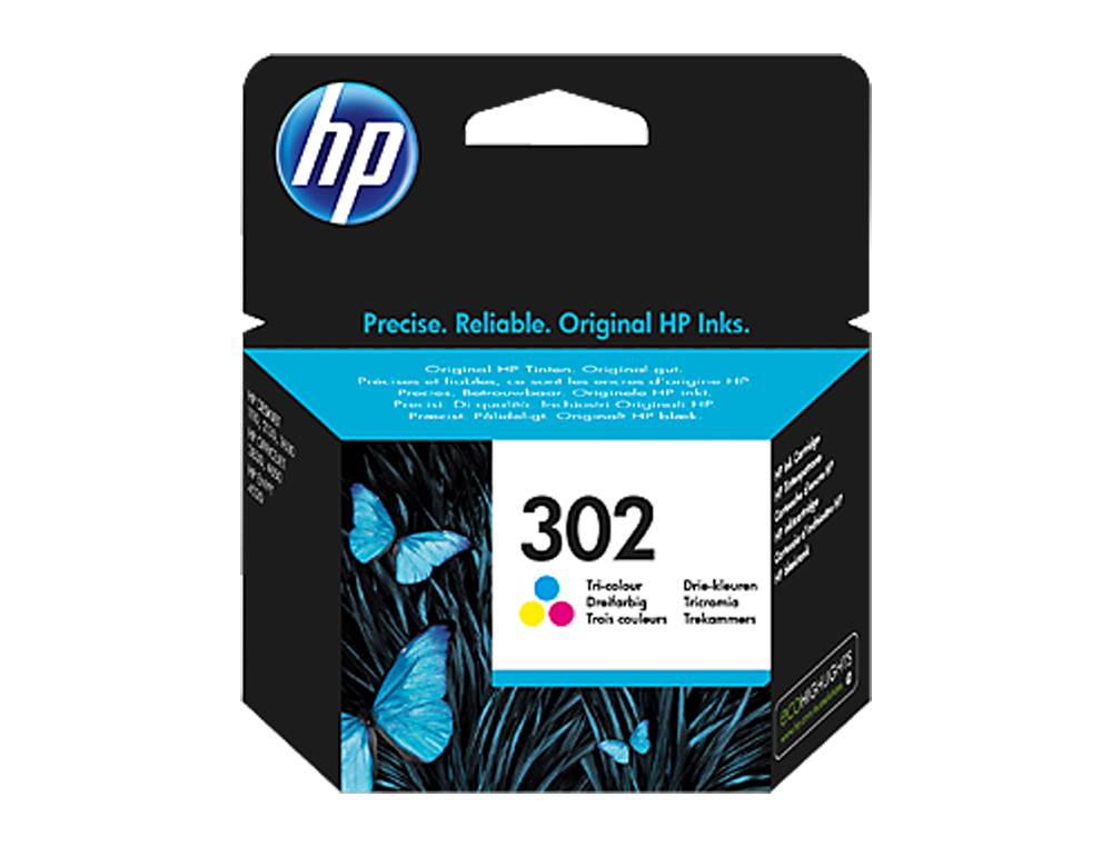 Ink-jet hp 302 deskjet 1110 / 2130 / 3630 officejet 3830 / 4650 envy 4520 tricolor 165 pag