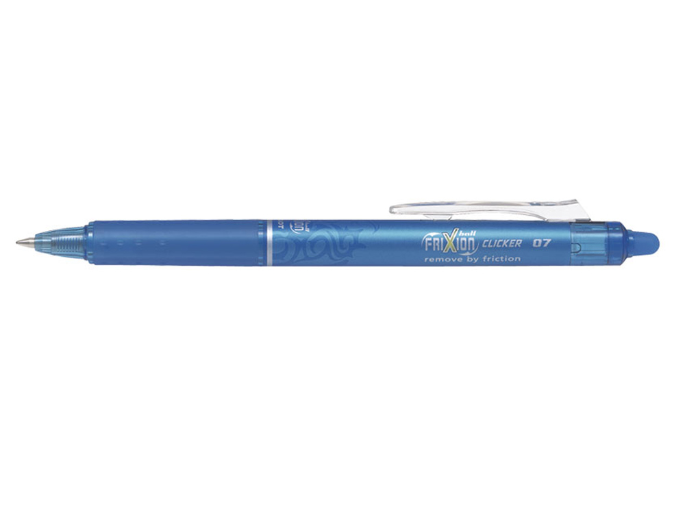 Boligrafo pilot frixion clicker borrable 0,7 mm color azul claro