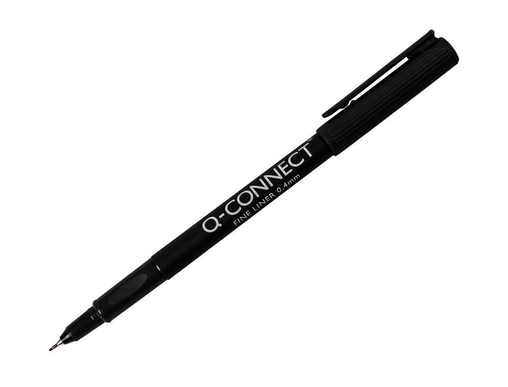 ROTULADOR Q-CONNECT PUNTA DE FIBRA FINE LINER NEGRO 0,4 MM