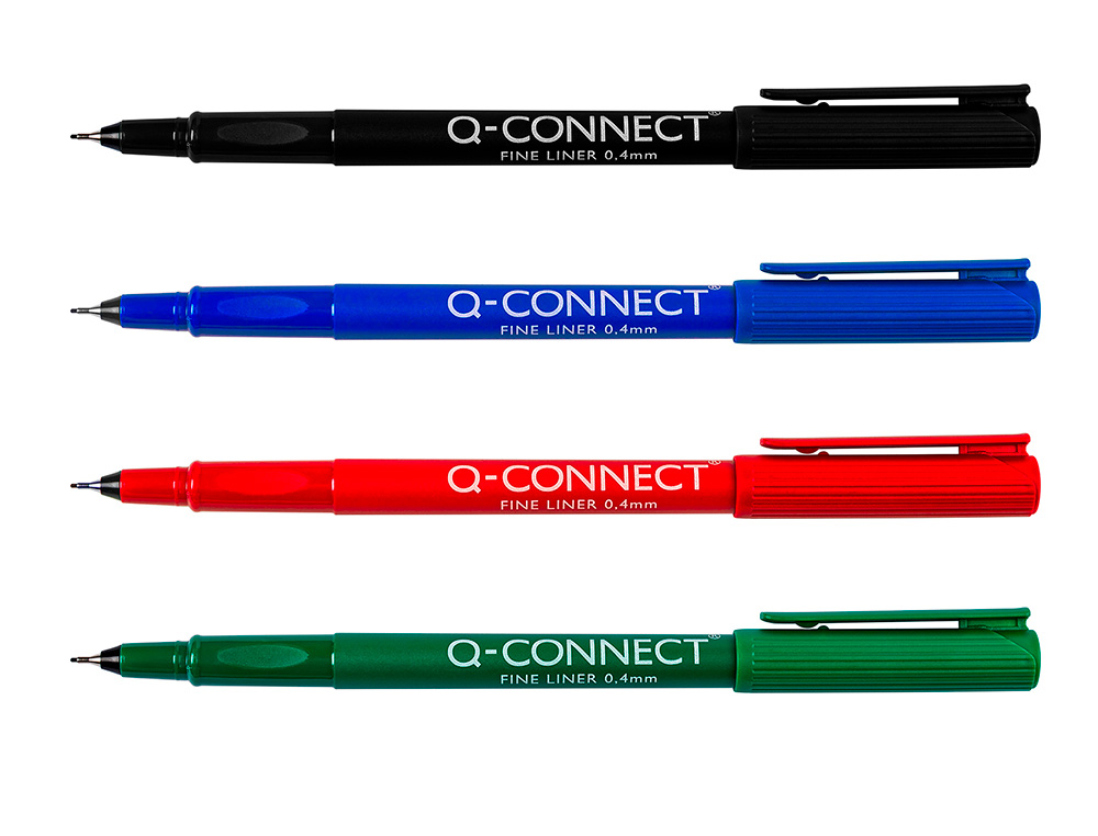 ROTULADOR Q-CONNECT PUNTA DE FIBRA FINE LINER NEGRO 0,4 MM