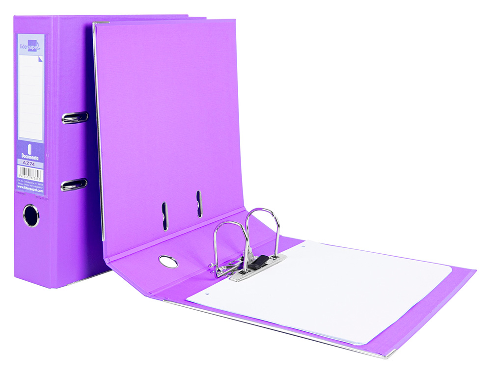 PASTA DE ARQUIVO DE ALAVANCA LIDERPAPEL DOCUMENTA PVC DIN A4 LOMBADA 75 MM LILAS