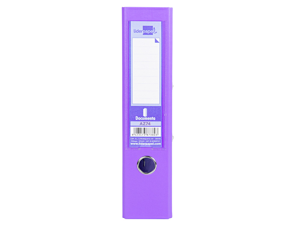 PASTA DE ARQUIVO DE ALAVANCA LIDERPAPEL DOCUMENTA PVC DIN A4 LOMBADA 75 MM LILAS