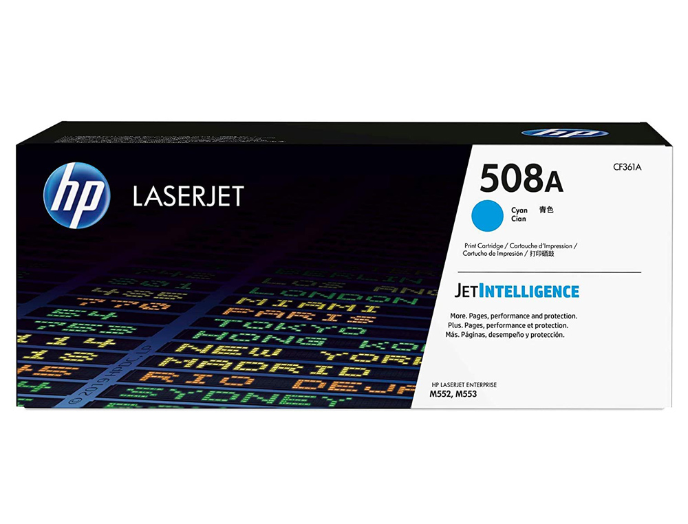 Toner hp 508a laserjet enterprise m552/553/577 cian 5.000 pag