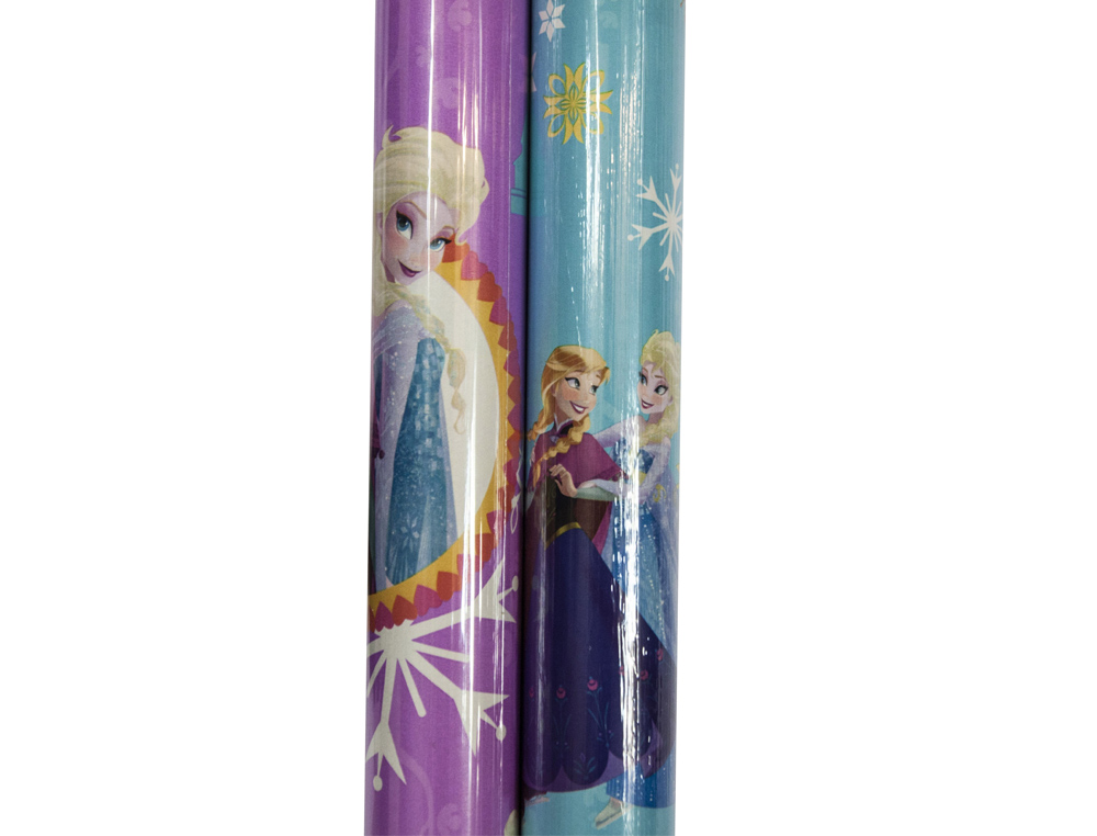 Papel de regalo infantil frozen rollo ancho 70 cm longitud 2 m modelos surtidos gramaje 60 gr