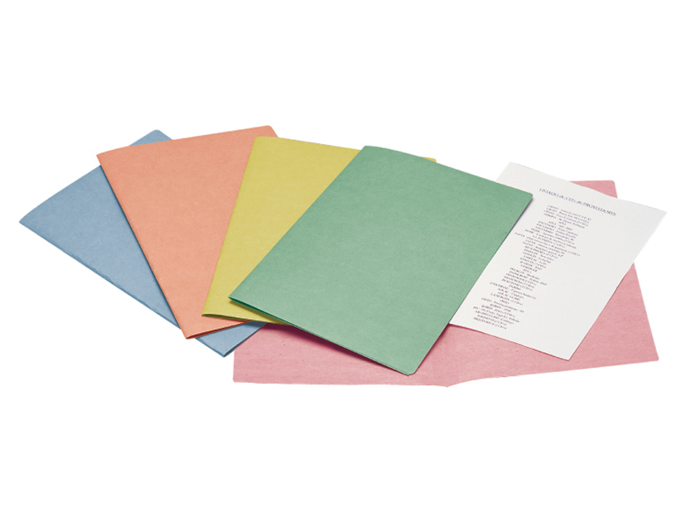 SUBCARPETA CARTULINA LIDERPAPEL FOLIO COLORES SURTIDOS PAQUETE DE 25 UNIDADES RETRACTILADAS