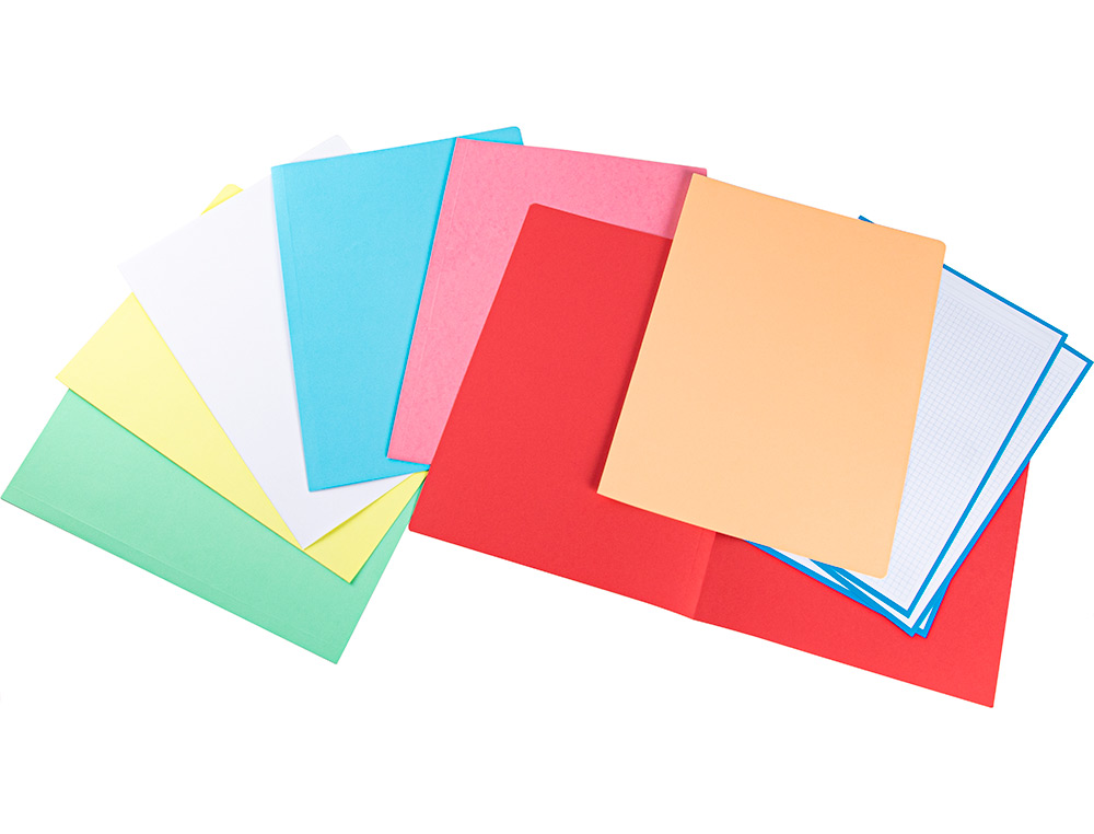 SUBCARPETA CARTULINA LIDERPAPEL FOLIO COLORES SURTIDOS PAQUETE DE 25 UNIDADES RETRACTILADAS