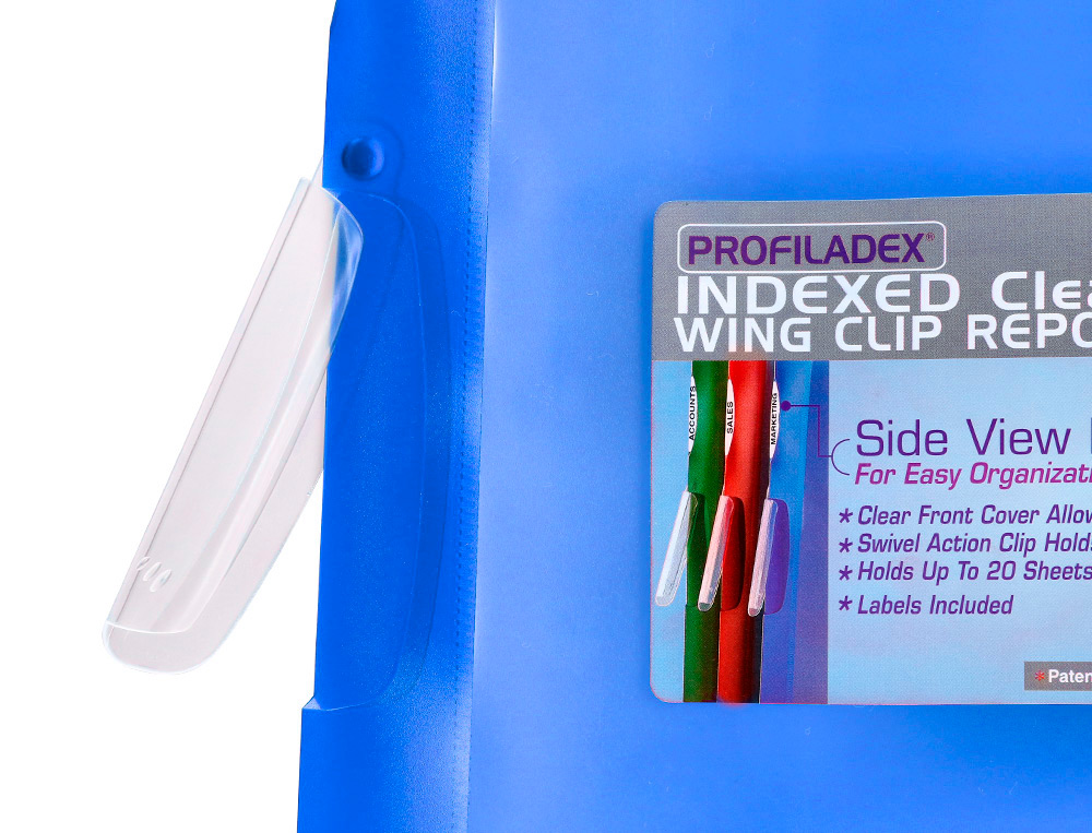 CARPETA BEAUTONE DOSSIER PINZA LATERAL 48382 POLIPROPILDIN-A4 AZUL PINZA GIRATORIA -PACK DE 10 RETRACTILADO