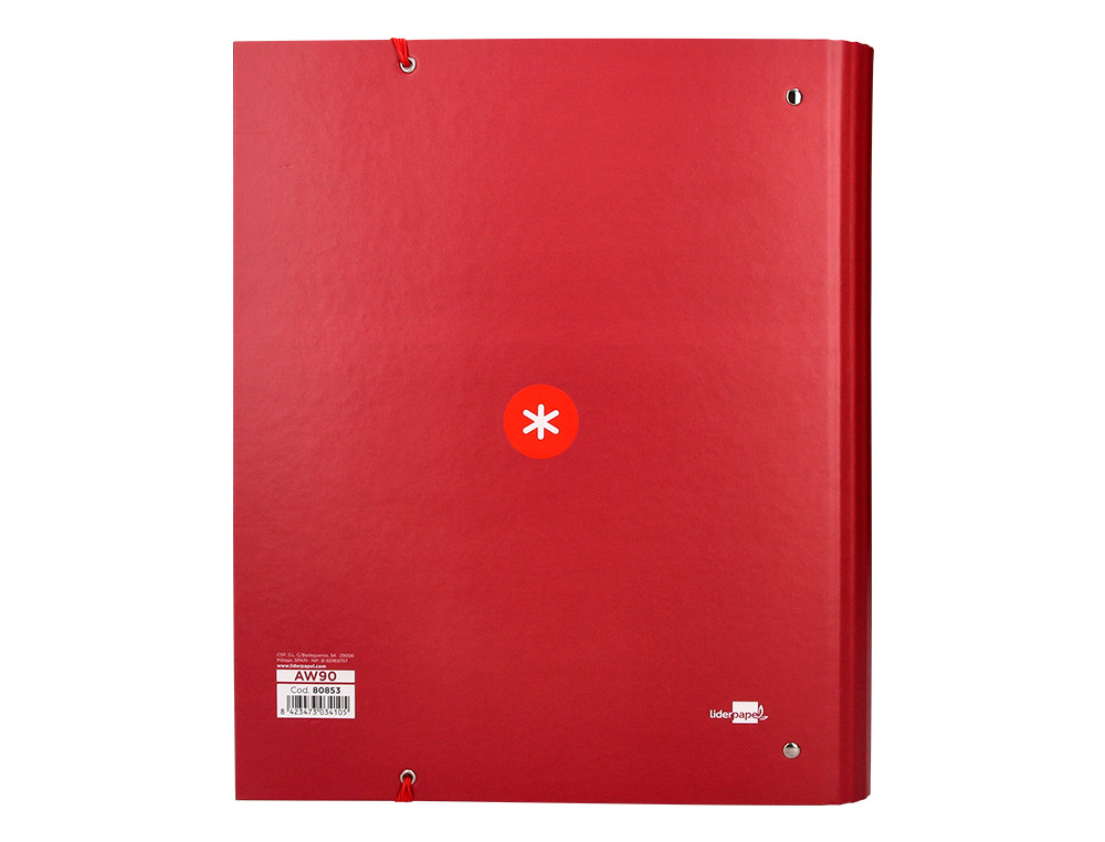 CARPETA CON RECAMBIO ANTARTIK A4 CUADRO 5MM FORRADA 4 ANILLAS 40MM REDONDAS CON SOLAPA COLOR FRAMBUESA