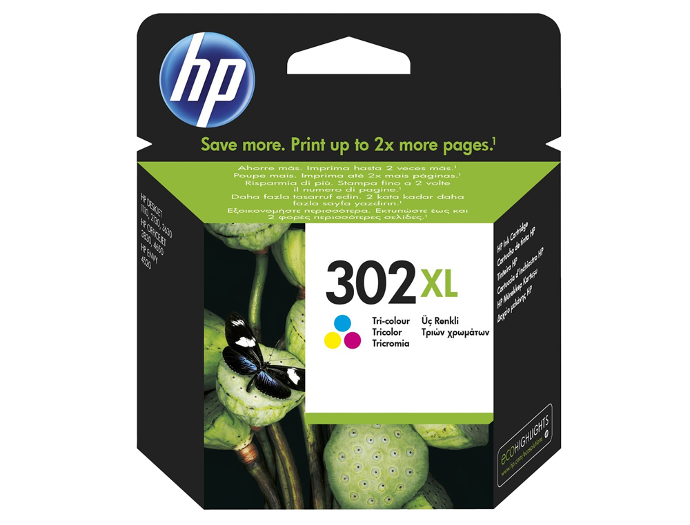 Ink-jet hp 302xl envy 4524 / 4527 / 4528 / 4521 tricolor 330 pag