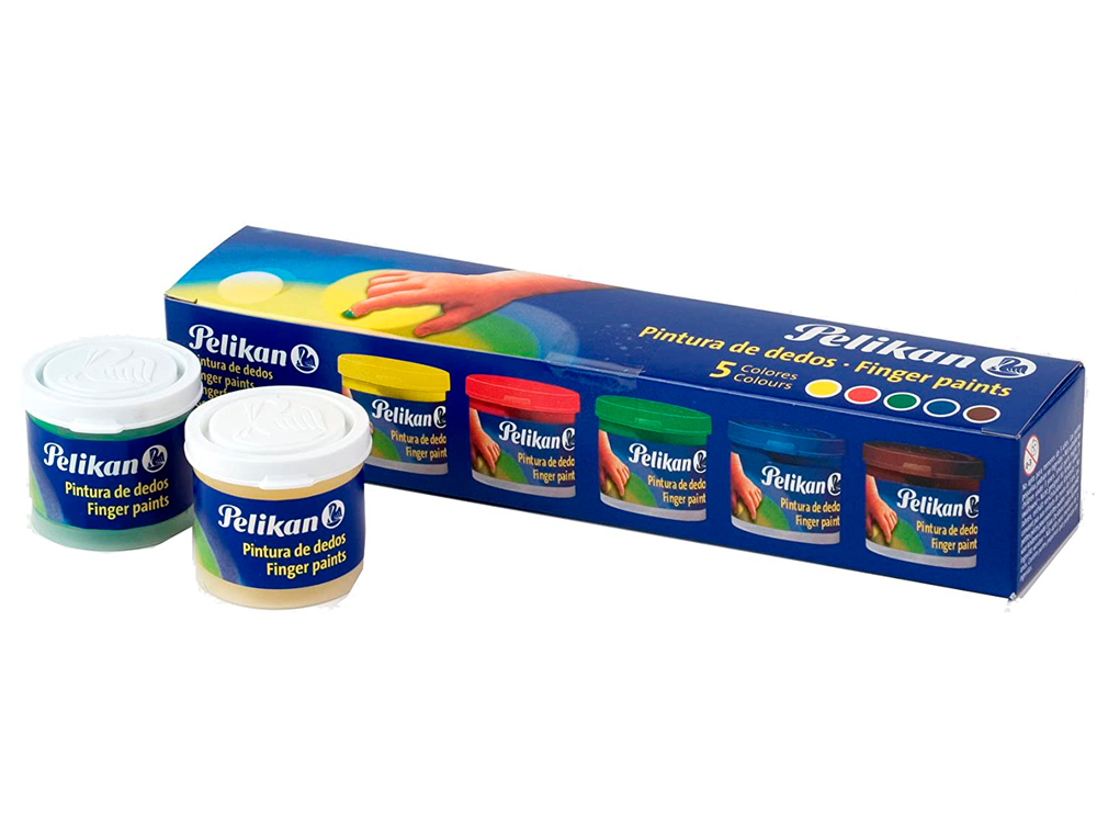 Pintura a dedos pelikan 40 ml cd/40s caja de 5 colores surtidos