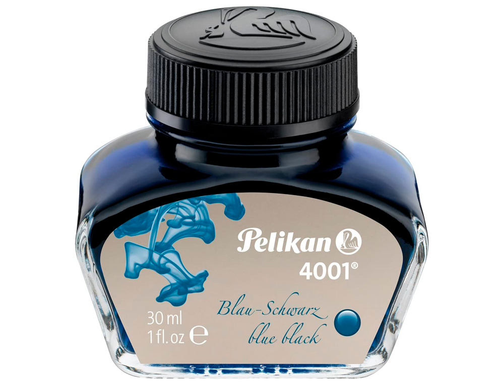 Tinta estilografica pelikan 4001 negro/azul bote 30 ml