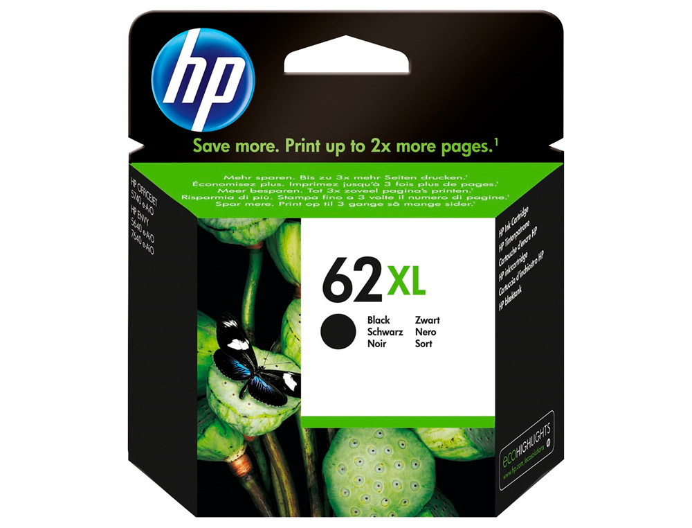 Ink-jet hp 62xl envy 5640/7640 officejet 5740 negro 600 pag