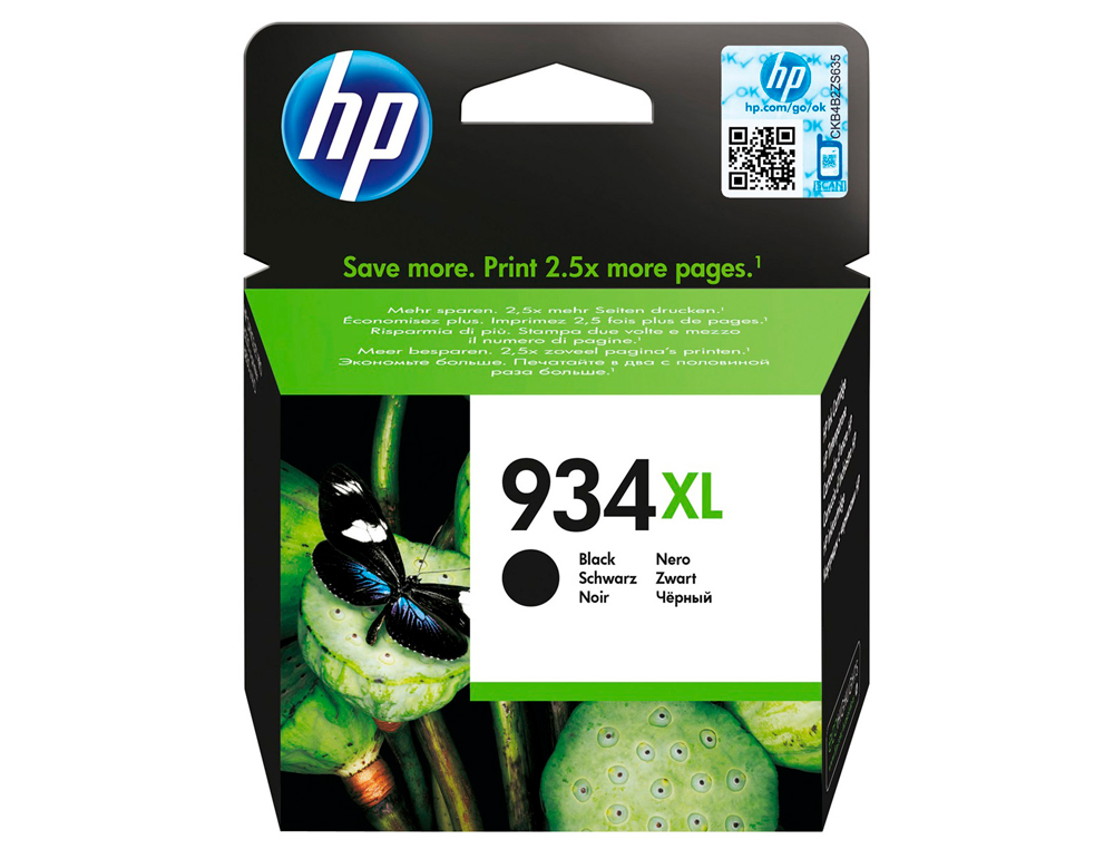 Ink-jet hp 934xl ojp 6230 6830 negro 1000 pag