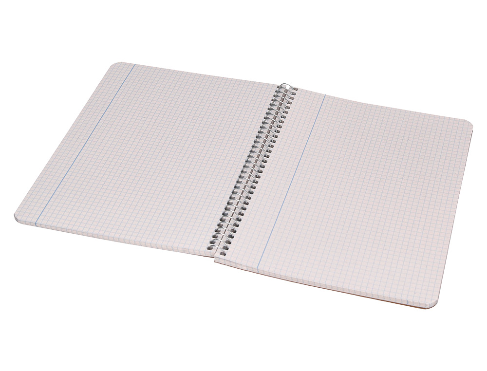 CUADERNO ESPIRAL LIDERPAPEL CUARTO ECOUSE TAPA CARTULINA KRAFT 80H PAPEL RECICLADO 80 GRCUADRO 4MM