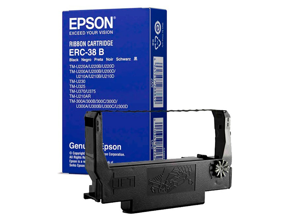 Cinta impresora epson orig. tm-300/tm-u200/tm-u210/tm-375 erc-38b negra