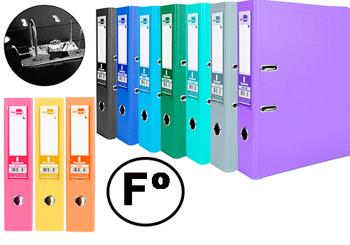ARCHIVADOR PALANCA F DE COLORES. PRECIO POR UNIDAD. SI COMPRA CAJA DE 12 UNDS SALE CADA UNO A 2,40?