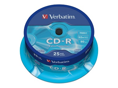 VERBATIM CD -R 700MB 52X SPINDLE 25 