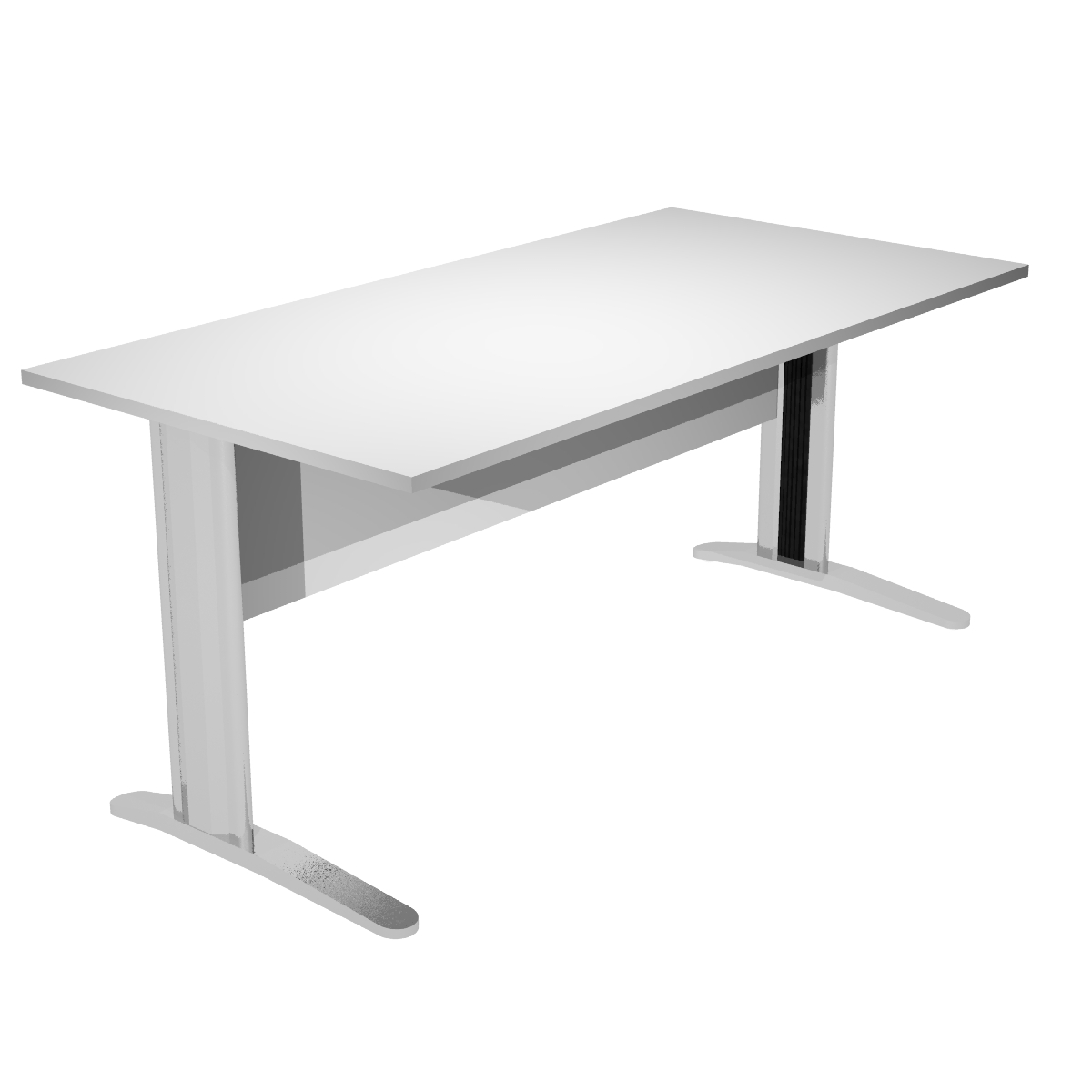 MESA MADERA PATAS METLICAS 160x80 COLORES: HAYA, BLANCO O GRIS. 