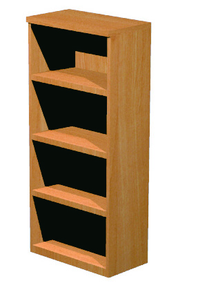 ARMARIO ALTO DE MADERA SIN PUERTAS CON TRES ESTANTERIAS 80x35x180cm.DE ALTURA