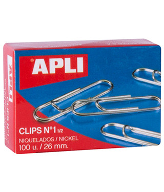 CLIPS APLI NIQUELADOS N1 1/2 CAJA DE 100ud. 