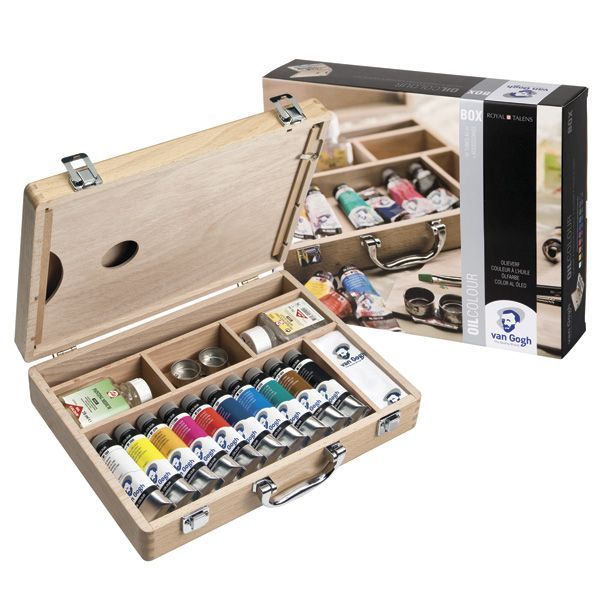 CAJA MADERA OLEO VAN GOGH 10 TUBOS