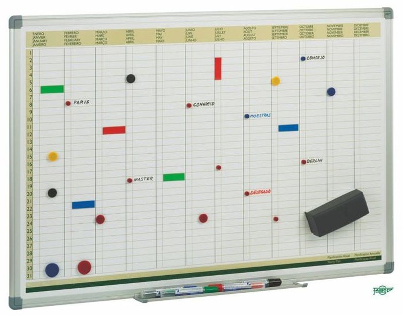 PIZARRA PLANIFICACION ANUAL 90X120 METALICA PLANNING