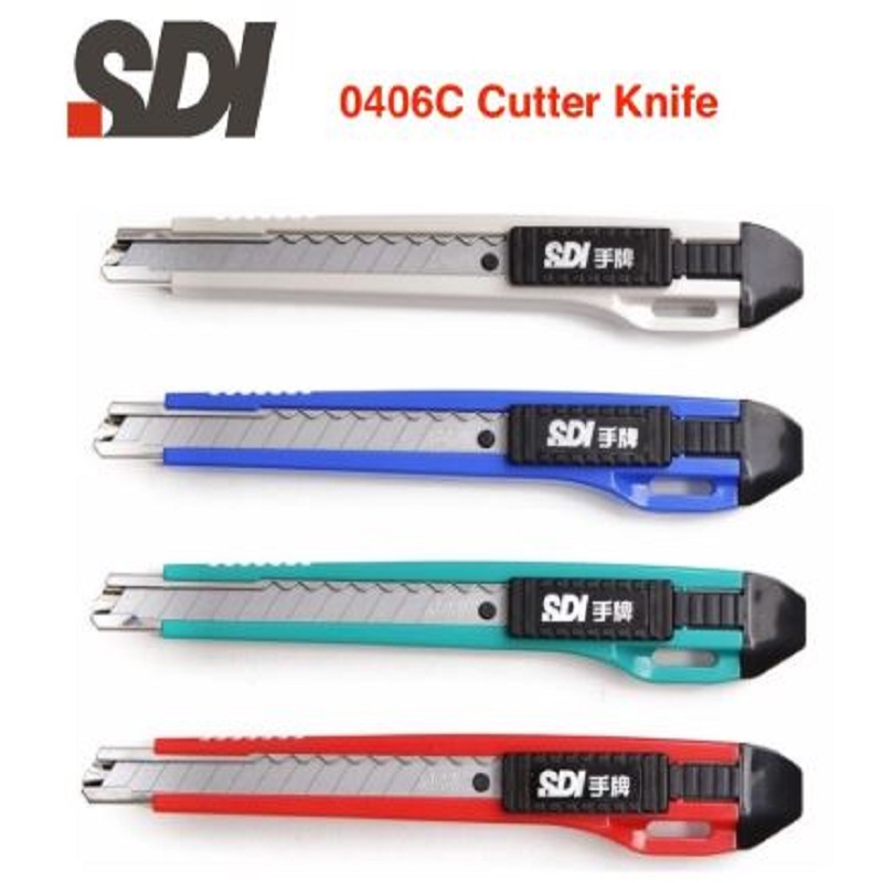 CUTTER ESTRECHO 9MM SDI 0406 AUTOBLOQUEO COLORES SURTIDOS