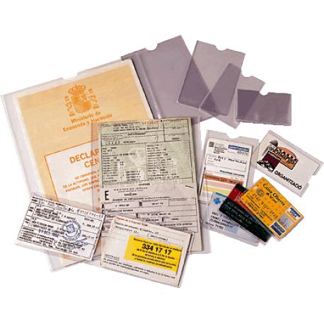 FUNDA PORTACARNET PLASTICO PVC 231X330 MM FOLIO 140MC CAJA 100 UND