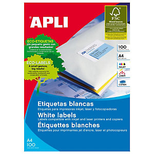 APLI ETIQUETAS ILC CAJA 100 HOJAS 200 UD 199,6X144,5 BLANCAS 2423