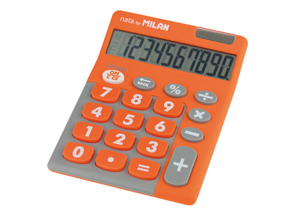 CALCULADORA MILAN 10 DIGITOS TOUCH NARANJA