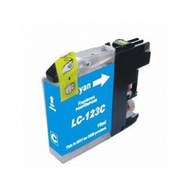 Cartucho alternativo Brother LC123 Cyan  *  Brother DCP-J132W  DCP-J152W  DCP-J172W  DCP-J4110DW  DCP-J552DW  DCP-J752DW  MFC-J245  MFC-J4410DW  MFC-J4510DW  MFC-J4610DW  MFC-J470DW  MFC-J4710DW  MFC-