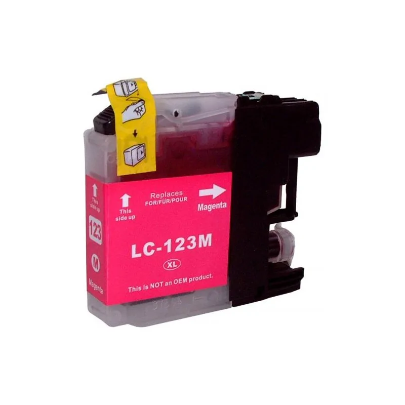 Cartucho alternativo Brother LC123 Magenta  *  Brother DCP-J132W  DCP-J152W  DCP-J172W  DCP-J4110DW  DCP-J552DW  DCP-J752DW  MFC-J245  MFC-J4410DW  MFC-J4510DW  MFC-J4610DW  MFC-J470DW  MFC-J4710DW  M
